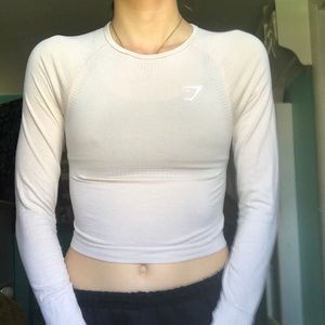 GymShark Vital Seamless Crop Top in Blush Nude